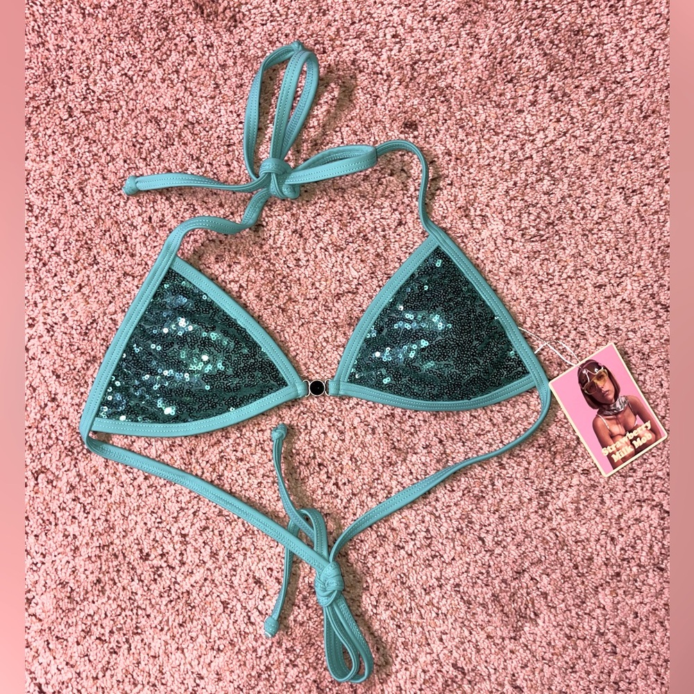 Strawberry Milk Mob Turquoise Swim Top